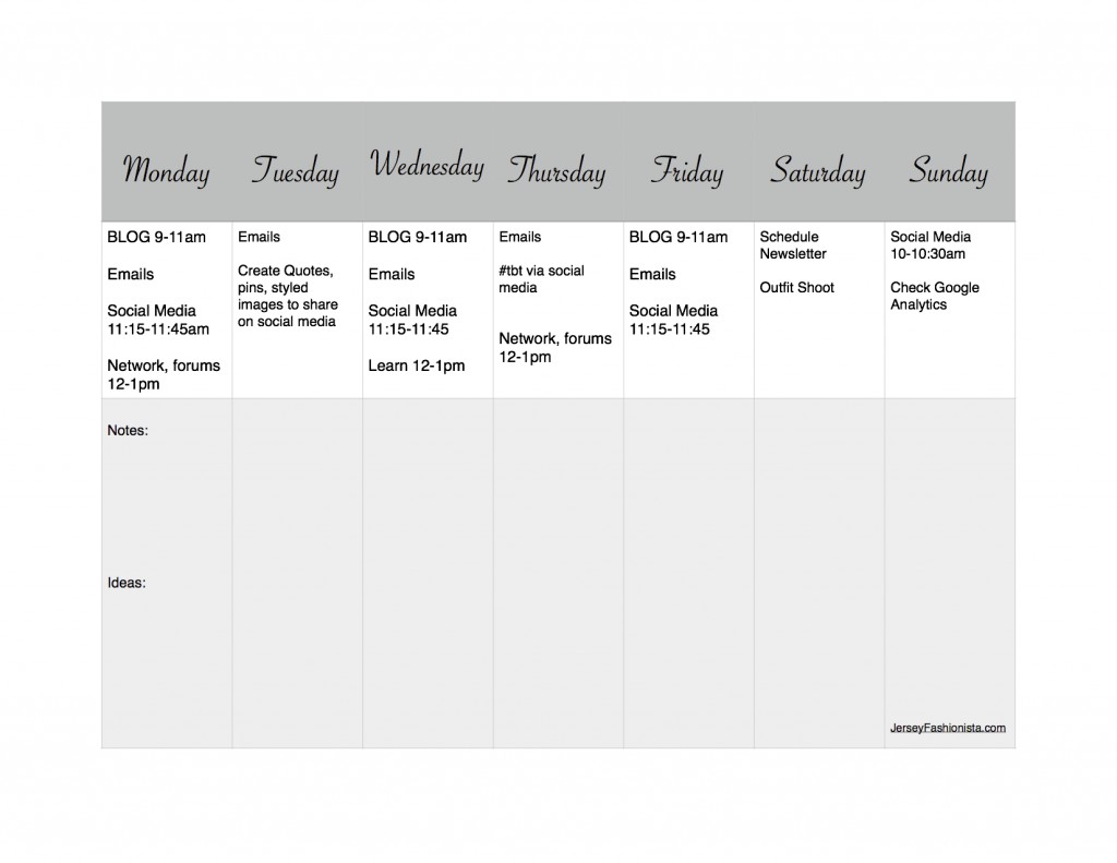 Blogging Schedule copy