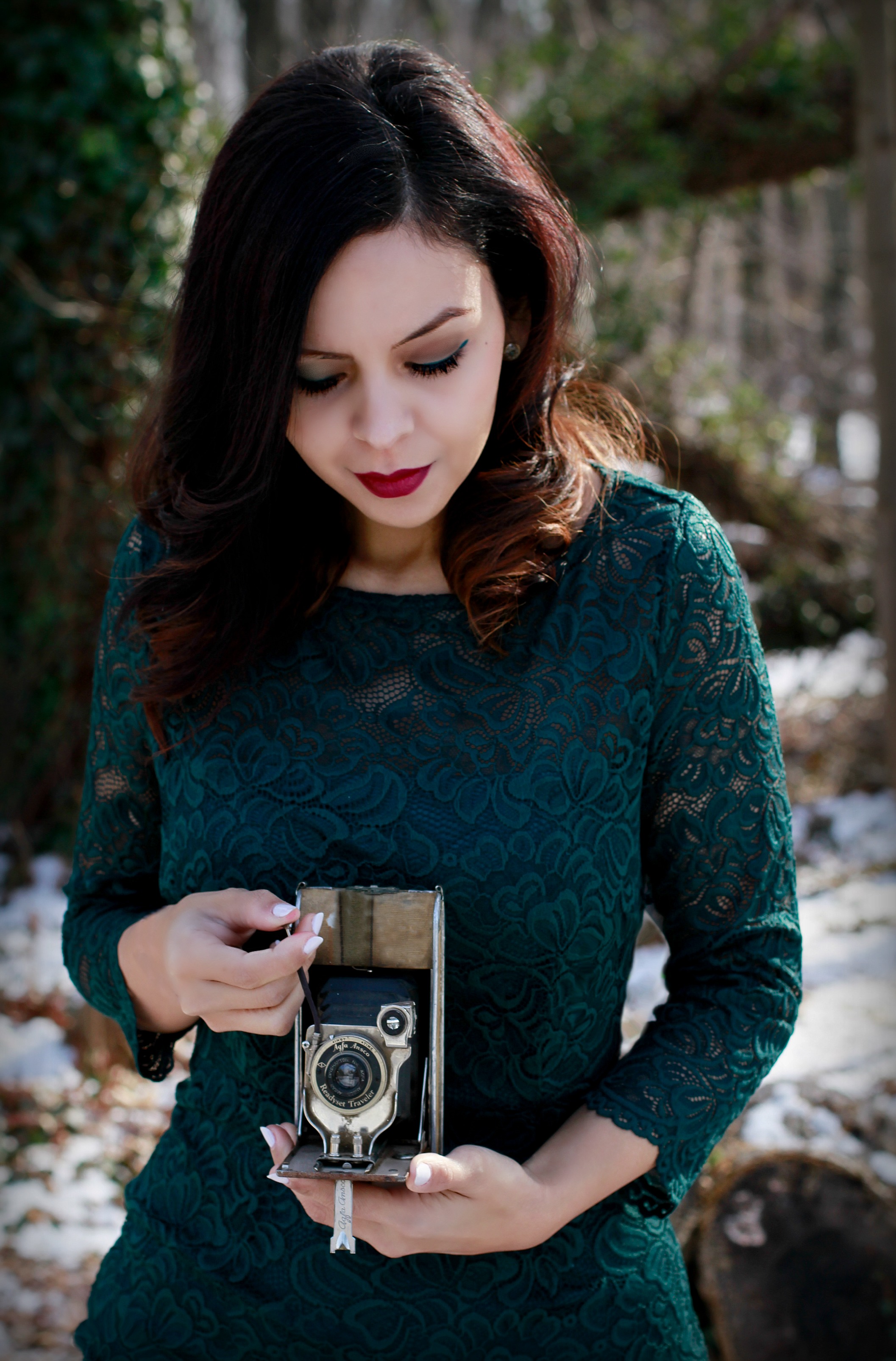 me and my trusty camera- just kidding! This is an Agfa Ansco- super vintage!