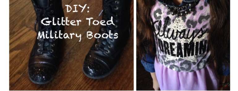 DIY: Glitter Toed Military Boots