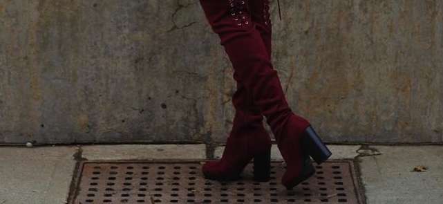 Laced Up: Furry Jacket & Burgundy Boots