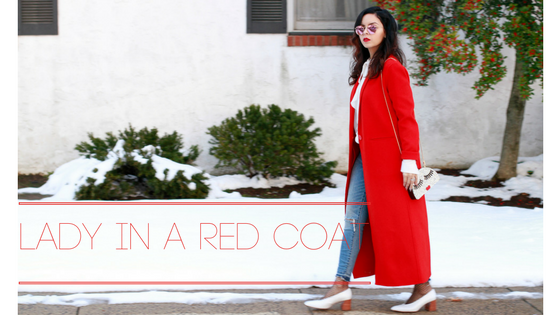 Lady in a Red Statement Coat