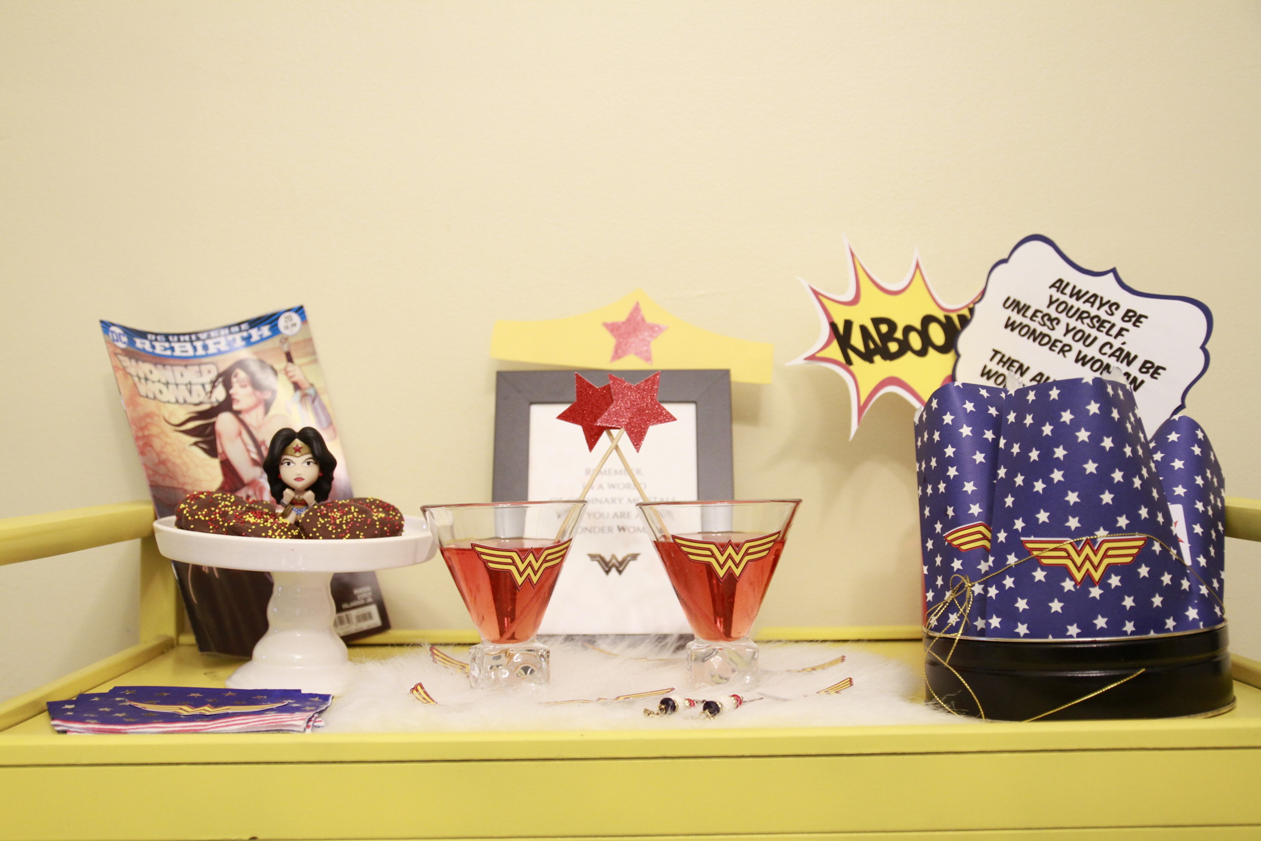Wonder Woman Themed Bar Cart
