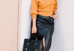 leather pencil skirt