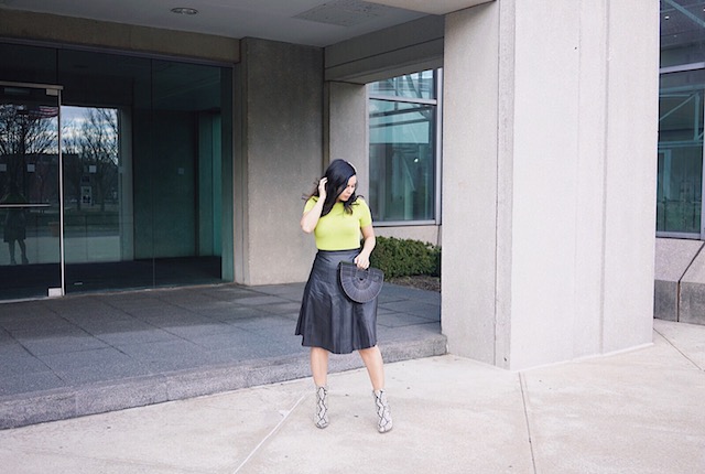 Neon Green, Pleated Leather, and Snakeskin Boots