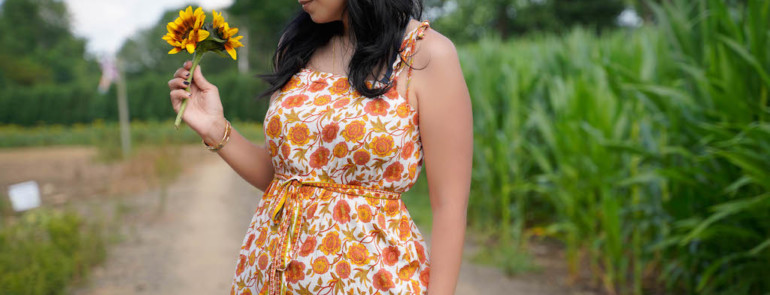 Yellow Floral Dress: Fit for Sunflower Fields